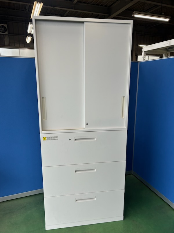 ウチダ　HS　ホワイト　オフィスキャビネット　上下セット