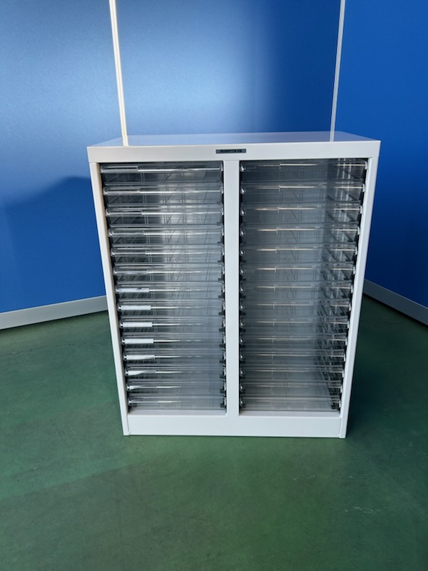 ［新古品］ナカバヤシ　レター＆フロアケース　14段×2列　アイボリー