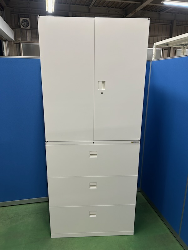 オカムラ　デュオライン　ネオホワイト　オフィスキャビネット　上下セット