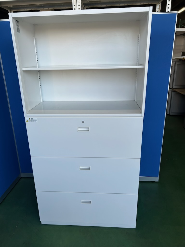 イトーキ　シンラインキャビネット　ホワイト　W900×D450×H1790　上下セット［447］