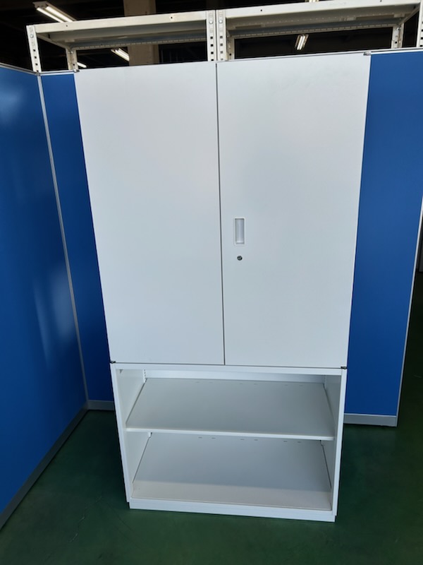 イトーキ　シンラインキャビネット　ホワイト　W900×D450×H1790　上下セット［448］