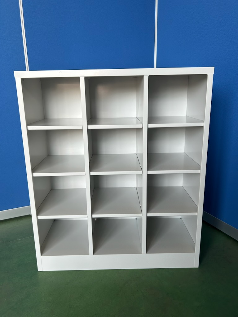 豊國工業　12人用　ホワイトグレー　オープンシューズロッカー［541］