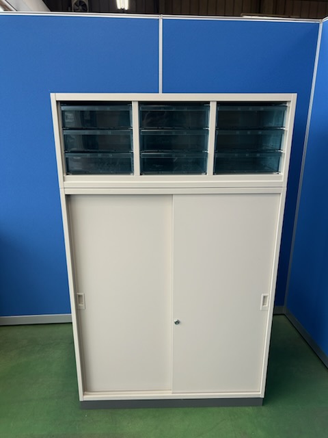 コクヨ　ビジネスウォールN　上下セット　W900×D450×H1460　オフィスキャビネット　※少々難あり［605］