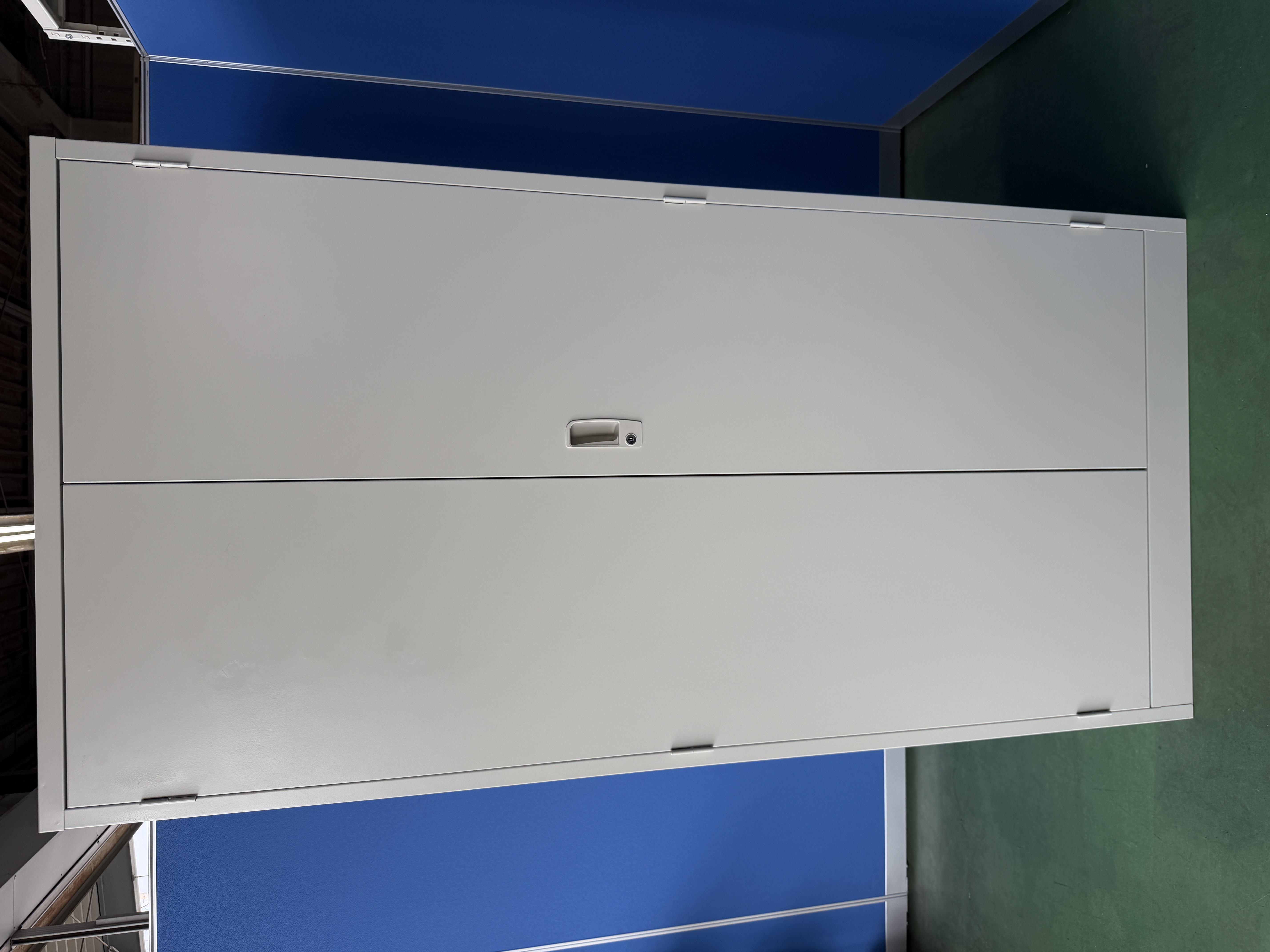 生興　W880×D515×H1790　ニューグレー　両開き書庫　［774］