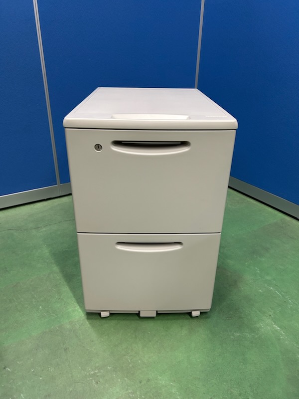 オカムラ　SD　2段　ライトグレー　デスクワゴン